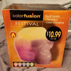 Festival Skull Candle - Flameless Color Changing